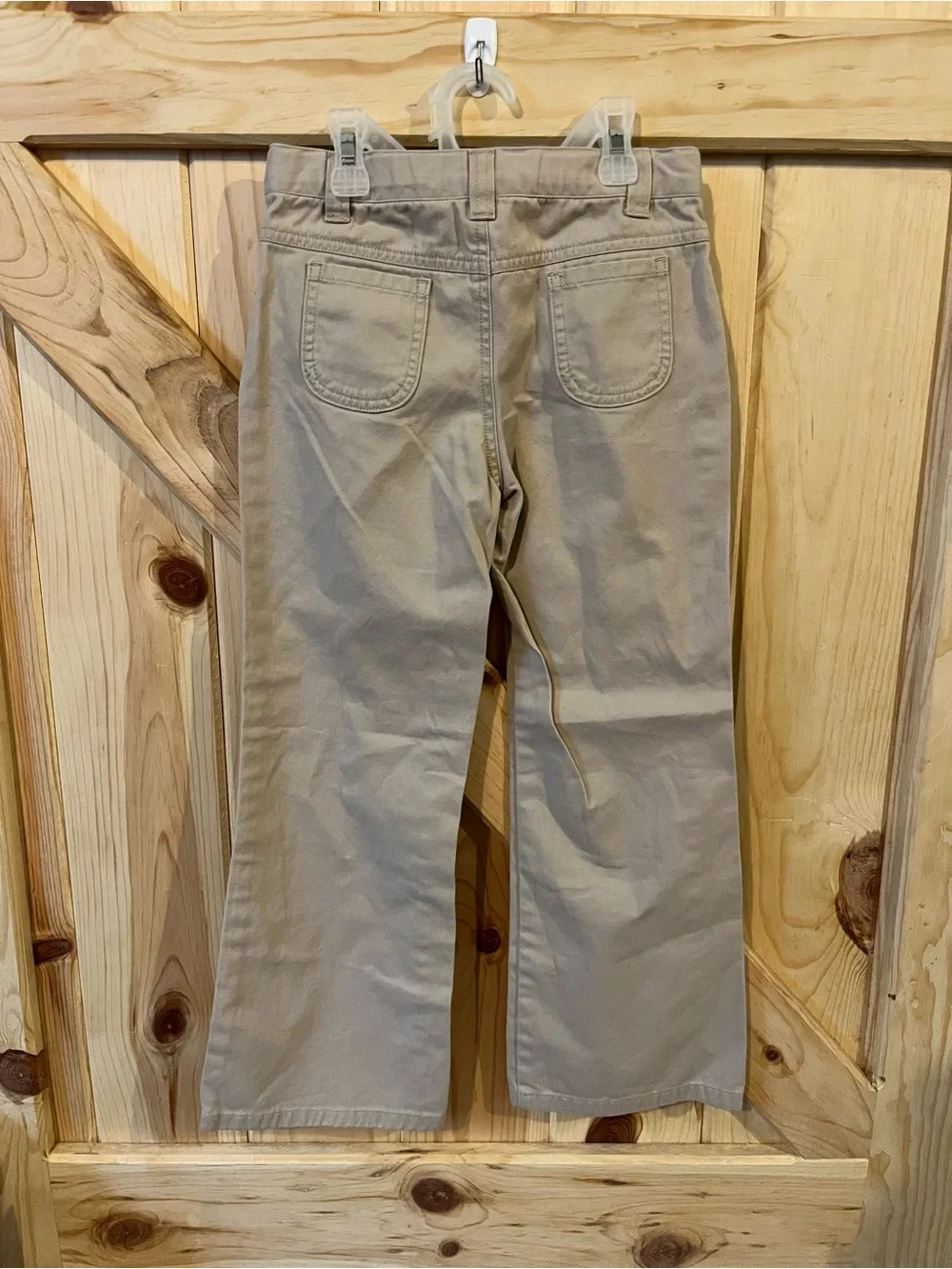 Y2K Carter’s Tan Floral Embroidered Flare Leg Pants Size 6X 100% Cotton